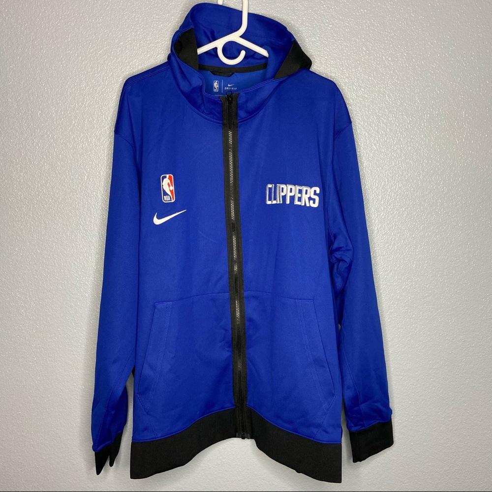 LA Clippers NBA Nike Showtime Therma Flex Full-Zip Hoodie CN4032-495 Blue Sz 3XL